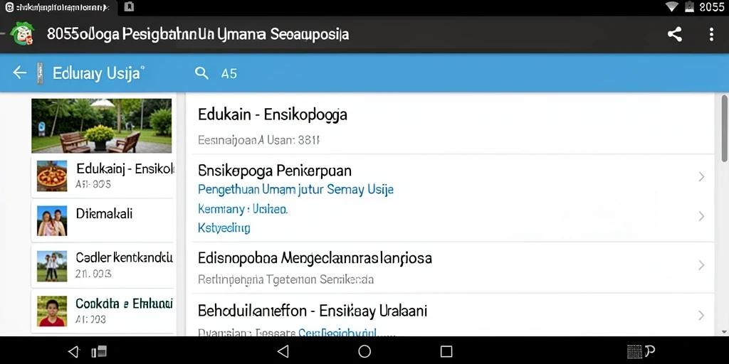 Screenshot dari antarmuka aplikasi Ensiklopedia 8055.