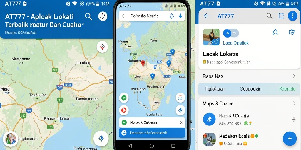 Antarmuka AT777 dengan fitur pelacakan lokasi yang jelas.