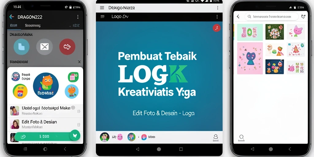 Antarmuka DRAGON222 menampilkan berbagai fitur untuk membuat logo menarik.
