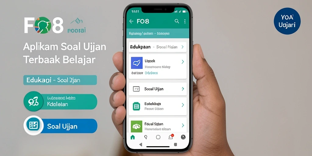 Antarmuka aplikasi FO8 untuk belajar Soal Ujian.