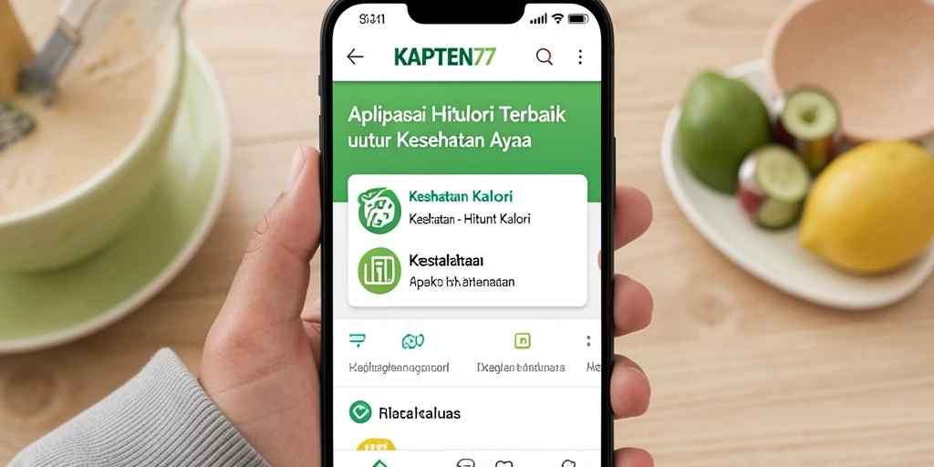 Antarmuka intuitif KAPTEN77 untuk penghitungan kalori harian.