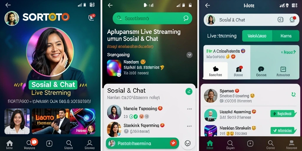 Antarmuka SORTOTO yang nyaman untuk Live Streaming.