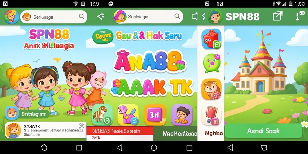 Tampilan antarmuka <strong>SPN88</strong> yang ceria dan ramah anak.